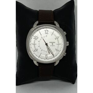 Fossil FTW1202 Women's Brown Leather Silver Analog Dial Hybrid Smartwatch CM536